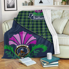 Clan Haliburton Tartan Crest Premium Blanket Thistle Style YX36 Clan Haliburton Tartan Today