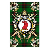 Clan Halkerston Tartan Crest Black Garden Flag - Gold Thistle SP19 Clan Halkerston Tartan Today