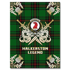 Clan Halkerston Tartan Gold Courage Symbol Blanket GW29 Clan Halkerston Tartan Today