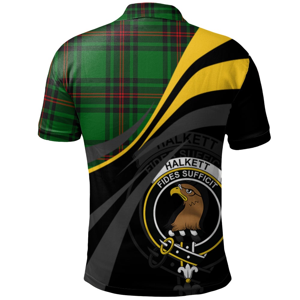 Clan Halkett Tartan Polo Shirt - Royal Coat Of Arms Style RN62 Halkett Tartan Tartan Polo
