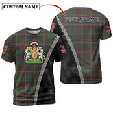 Hall Tartan Shirt with Scotland Coat of Arms & Custom Name CH67