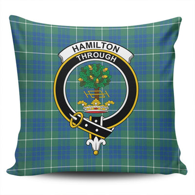 Clan Hamilton Hunting Ancient Tartan Crest Pillow Cover EH22