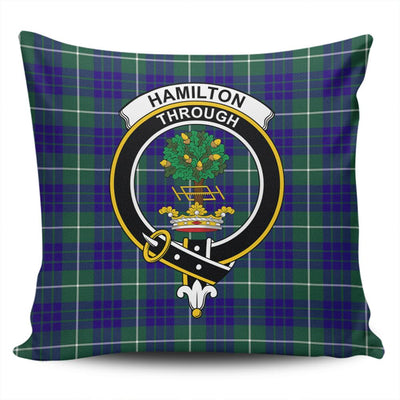 Clan Hamilton Hunting Modern Tartan Crest Pillow Cover OC89