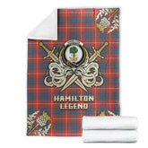 Clan Hamilton Ancient Tartan Gold Courage Symbol Blanket MP67 Clan Hamilton Tartan Today