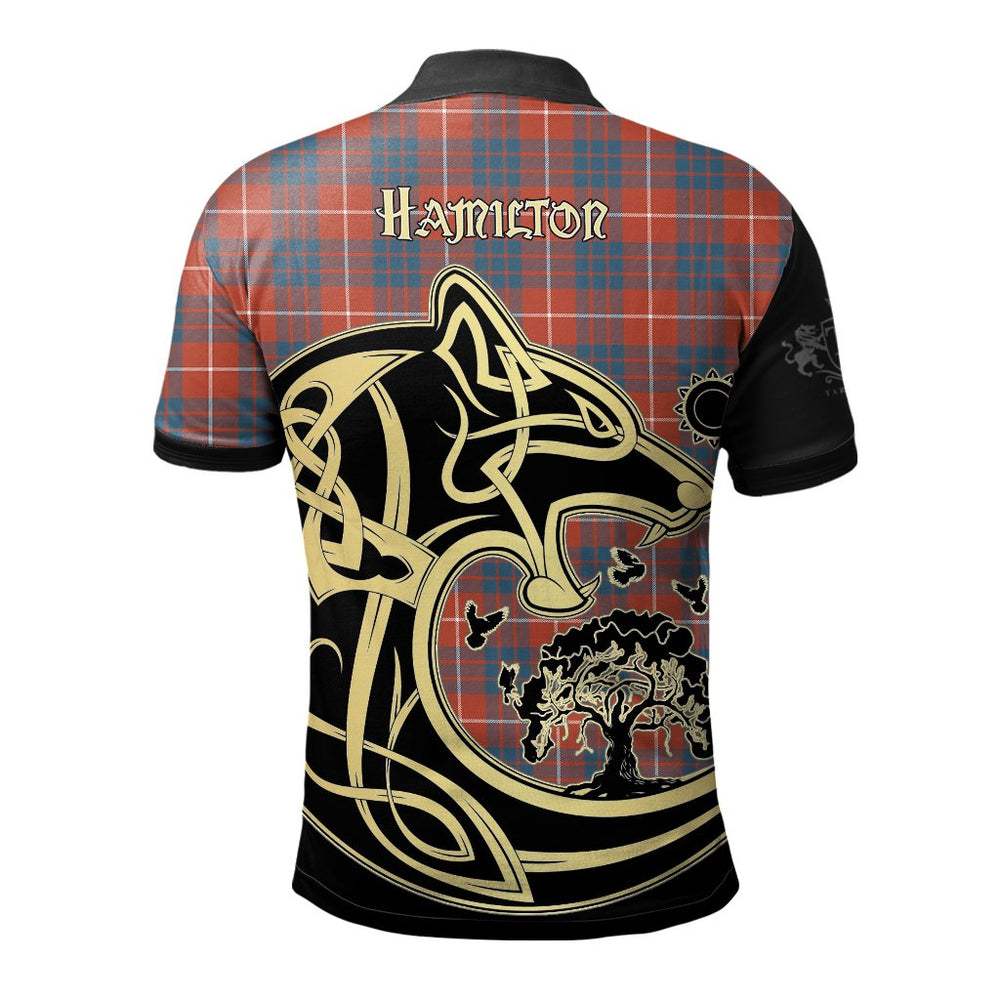 Clan Hamilton Ancient Tartan Polo Shirt Viking Wolf SR42 Hamilton Ancient Tartan Tartan Polo