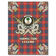 Clan Hamilton Ancient Tartan Gold Courage Symbol Blanket MP67 Clan Hamilton Tartan Today