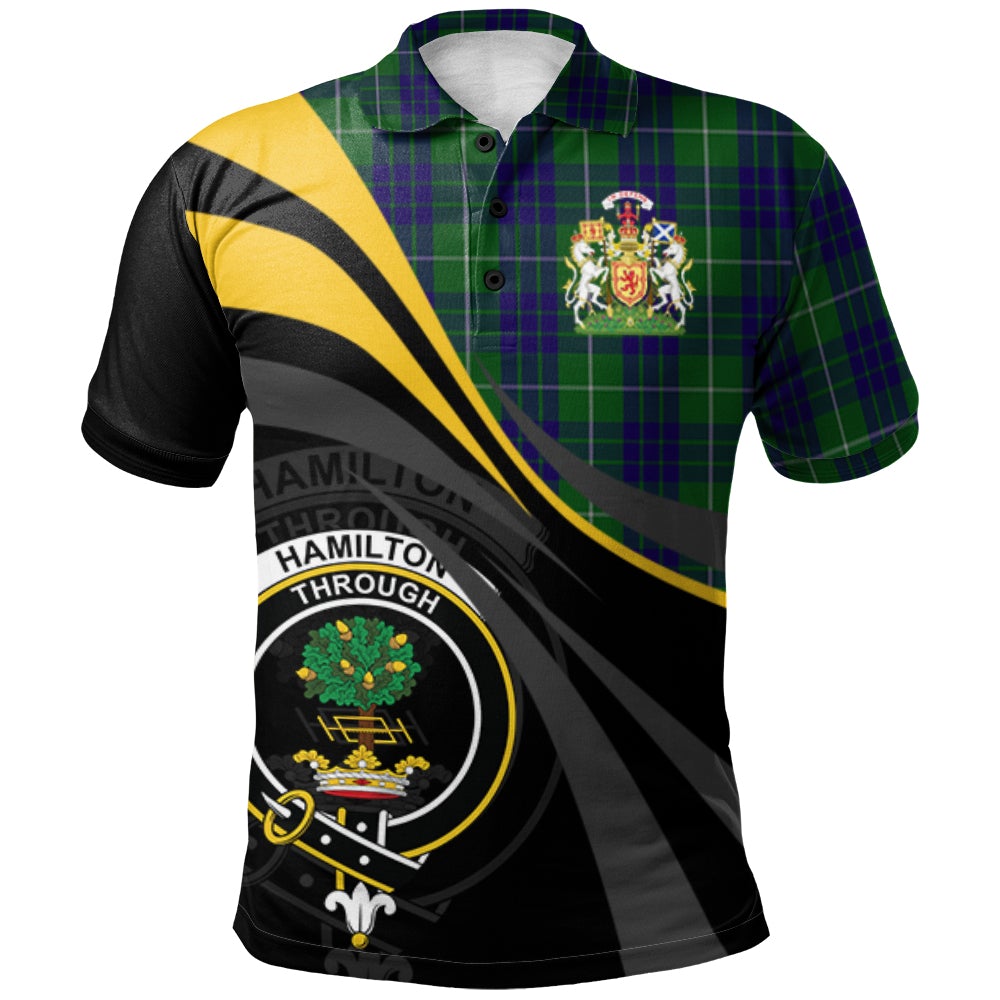 Clan Hamilton Green Hunting Tartan Polo Shirt - Royal Coat Of Arms Style KR79 Hamilton Green Hunting Tartan Tartan Polo