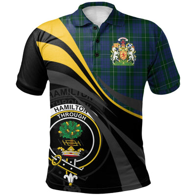 Clan Hamilton Hunting Tartan Polo Shirt - Royal Coat Of Arms Style PS26