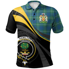 Clan Hamilton Hunting Ancient Tartan Polo Shirt - Royal Coat Of Arms Style PJ70 Hamilton Hunting Ancient Tartan Tartan Polo