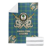 Clan Hamilton Hunting Ancient Tartan Gold Courage Symbol Blanket IF31 Clan Hamilton Tartan Today