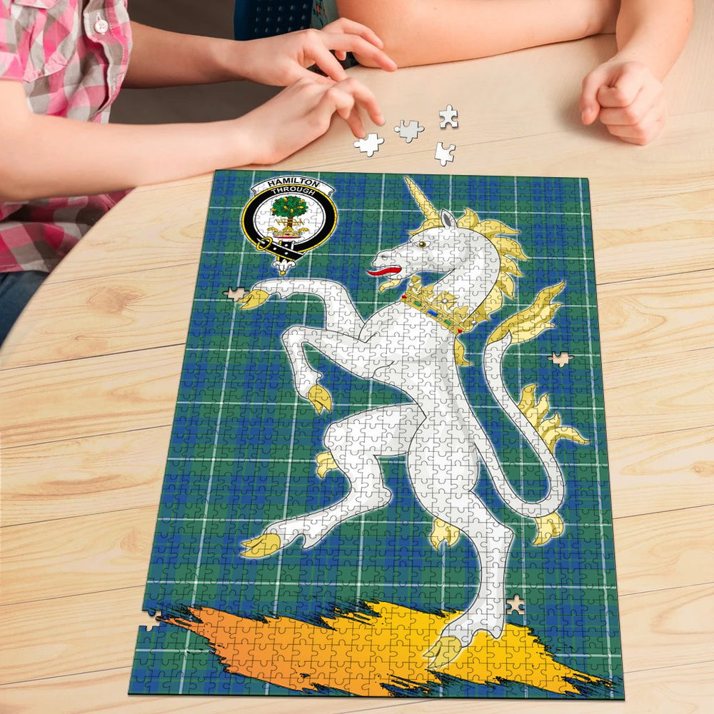 Clan Hamilton Hunting Ancient Tartan Crest Unicorn Scotland Jigsaw Puzzles Gift For Family SV99 Clan Hamilton Tartan Today