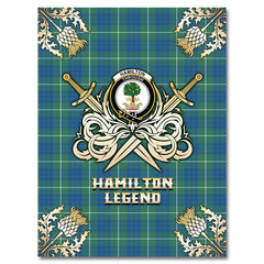 Clan Hamilton Hunting Ancient Tartan Gold Courage Symbol Blanket IF31 Clan Hamilton Tartan Today