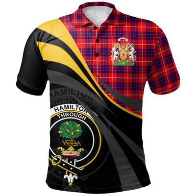 Clan Hamilton Modern Tartan Polo Shirt - Royal Coat Of Arms Style CN56