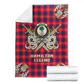 Clan Hamilton Modern Tartan Gold Courage Symbol Blanket AL91 Clan Hamilton Tartan Today