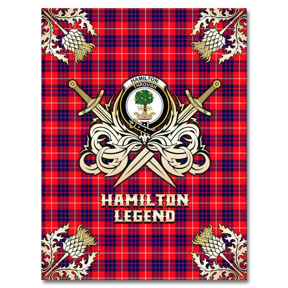 Clan Hamilton Modern Tartan Gold Courage Symbol Blanket AL91 Clan Hamilton Tartan Today