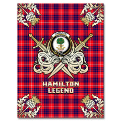 Clan Hamilton Modern Tartan Gold Courage Symbol Blanket AL91 Clan Hamilton Tartan Today