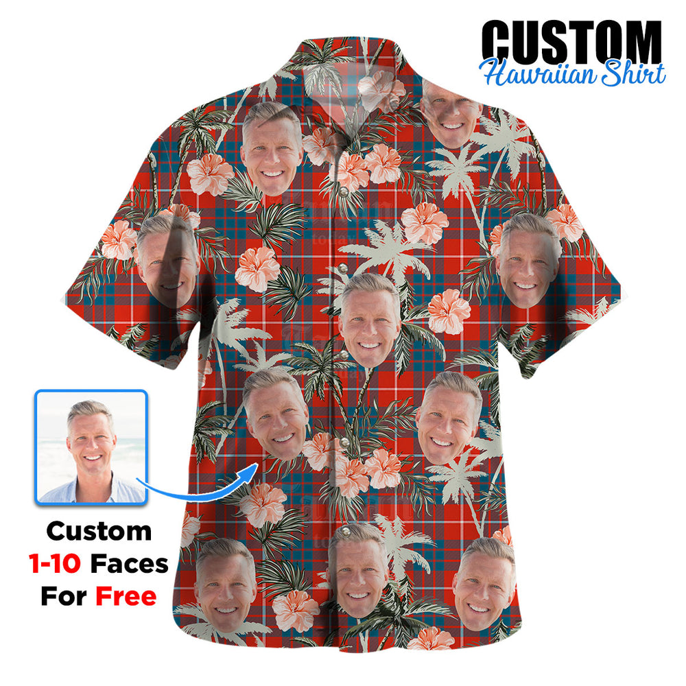 Clan Hamilton Ancient Tartan Custom Face Hawaiian Shirt – Unisex Gift for Family Members, Summer Party FY99 Hamilton Ancient Tartan Tartan Hawaii Shirt