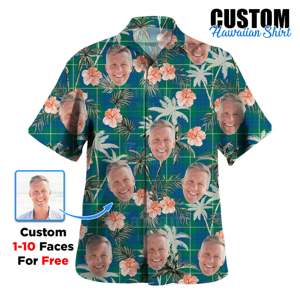 Clan Hamilton Hunting Ancient Tartan Custom Face Hawaiian Shirt – Unisex Gift for Family Members, Summer Party JL15 Hamilton Hunting Ancient Tartan Tartan Hawaii Shirt