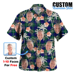 Clan Hamilton Hunting Modern Tartan Custom Face Hawaiian Shirt – Unisex Gift for Family Members, Summer Party DY74 Hamilton Hunting Modern Tartan Tartan Hawaii Shirt