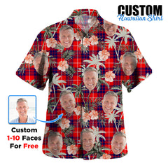 Clan Hamilton Modern Tartan Custom Face Hawaiian Shirt – Unisex Gift for Family Members, Summer Party SE11 Hamilton Modern Tartan Tartan Hawaii Shirt
