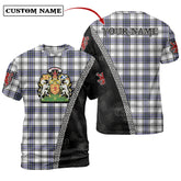 Hannay Tartan Shirt with Scotland Coat of Arms & Custom Name HS17