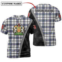Hannay Tartan Shirt with Scotland Coat of Arms & Custom Name HS17