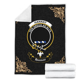 Clan Hannay Crest Tartan Premium Blanket Black YD88 Clan Hannay Tartan Today
