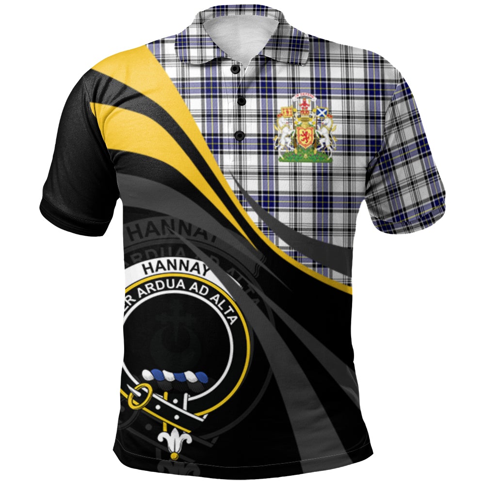 Clan Hannay Modern Tartan Polo Shirt - Royal Coat Of Arms Style WS52 Hannay Modern Tartan Tartan Polo
