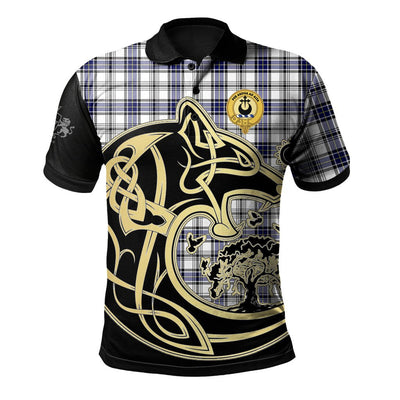 Clan Hannay Modern Tartan Polo Shirt Viking Wolf NP29