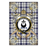 Clan Hannay Modern Tartan Crest Black Garden Flag - Gold Thistle DU44 Clan Hannay Tartan Today