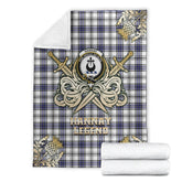Clan Hannay Modern Tartan Gold Courage Symbol Blanket JY49 Clan Hannay Tartan Today
