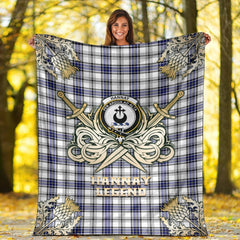Clan Hannay Modern Tartan Gold Courage Symbol Blanket JY49 Clan Hannay Tartan Today