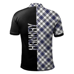 Clan Hannay Modern Tartan Polo Shirt Half of Me - Cross Style TB99 Hannay Modern Tartan Tartan Polo