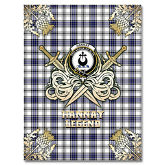Clan Hannay Modern Tartan Gold Courage Symbol Blanket JY49 Clan Hannay Tartan Today