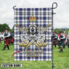 Personalized Custom Name Clan Hannay Tartan Garden Flag with Clan Crest and the Golden Sword of Courageous Legacy IS92 - Hannay Tartan Design, Scottish Heritage Gift