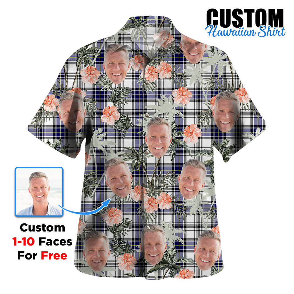 Clan Hannay Tartan Custom Face Hawaiian Shirt – Unisex Gift for Family Members, Summer Party BK36 Hannay Tartan Tartan Hawaii Shirt