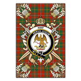 Clan Hay Ancient Tartan Crest Black Garden Flag - Gold Thistle ST10 Clan Hay Tartan Today