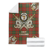 Clan Hay Ancient Tartan Gold Courage Symbol Blanket VI98 Clan Hay Tartan Today
