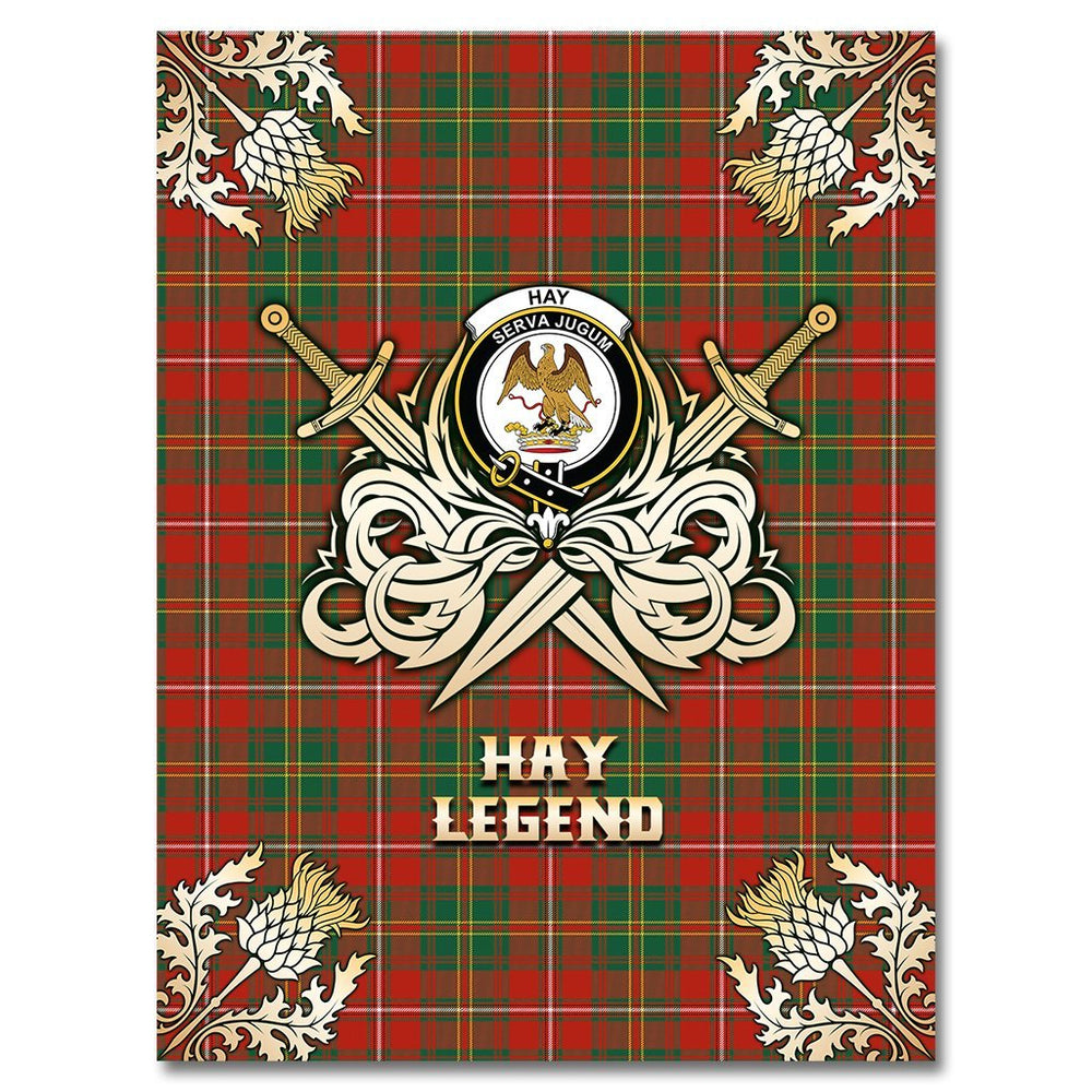 Clan Hay Ancient Tartan Gold Courage Symbol Blanket VI98 Clan Hay Tartan Today