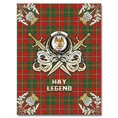 Clan Hay Ancient Tartan Gold Courage Symbol Blanket VI98 Clan Hay Tartan Today