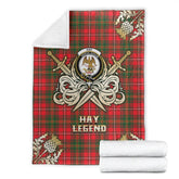 Clan Hay Modern Tartan Gold Courage Symbol Blanket YM99 Clan Hay Tartan Today