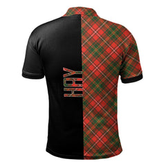 Clan Hay Modern Tartan Polo Shirt Half of Me - Cross Style RC27 Hay Modern Tartan Tartan Polo