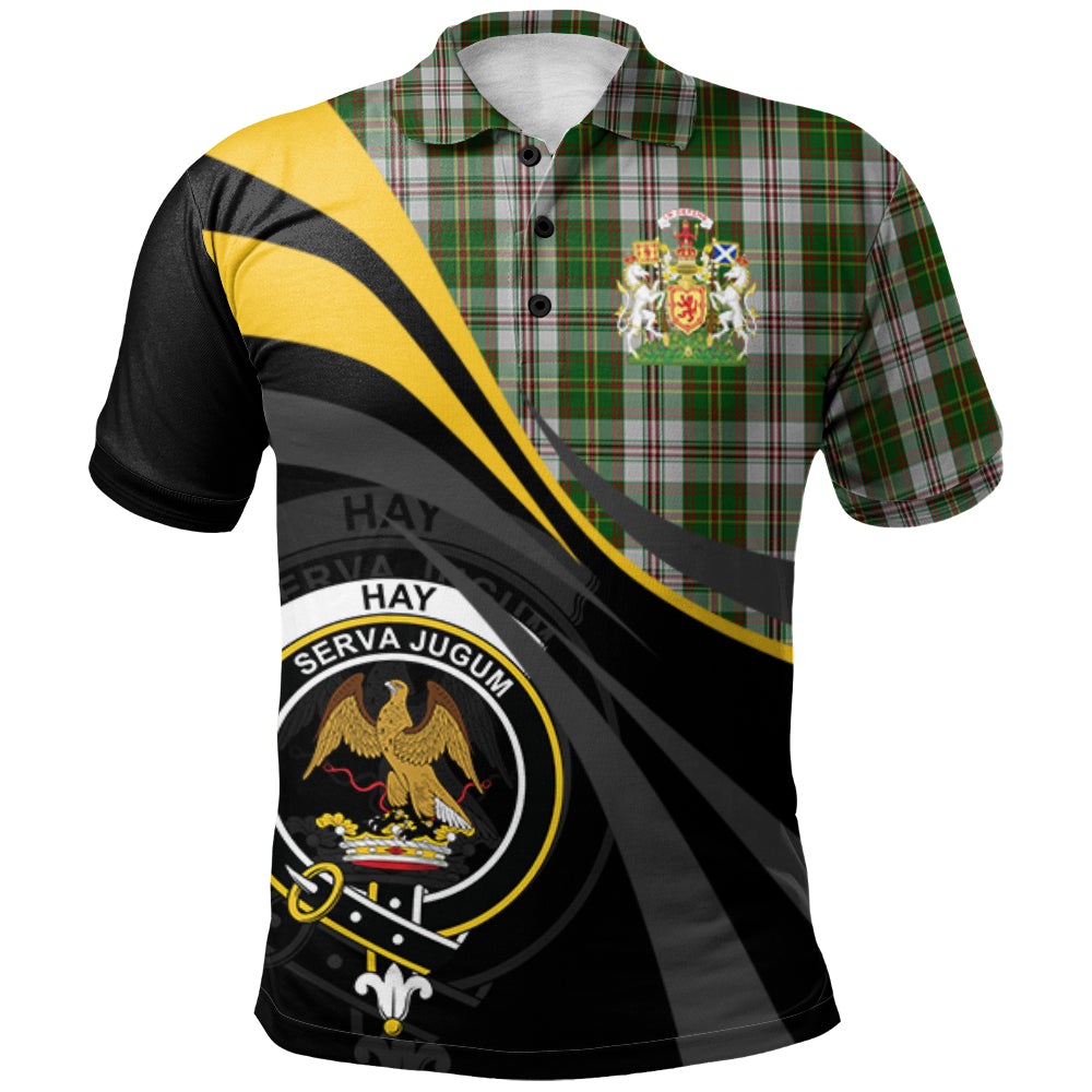 Clan Hay White Dress Tartan Polo Shirt - Royal Coat Of Arms Style VR90 Hay White Dress Tartan Tartan Polo