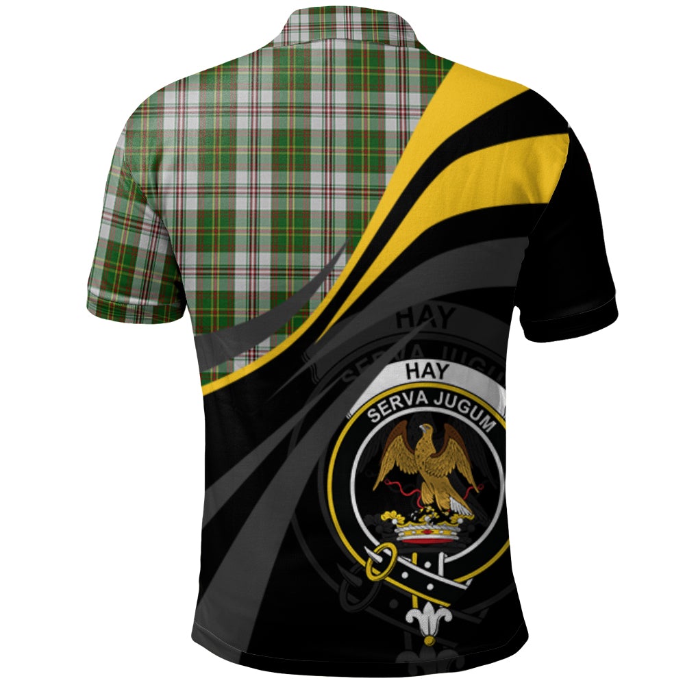 Clan Hay White Dress Tartan Polo Shirt - Royal Coat Of Arms Style VR90 Hay White Dress Tartan Tartan Polo