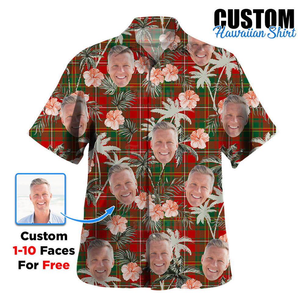 Clan Hay Ancient Tartan Custom Face Hawaiian Shirt – Unisex Gift for Family Members, Summer Party FA69 Hay Ancient Tartan Tartan Hawaii Shirt