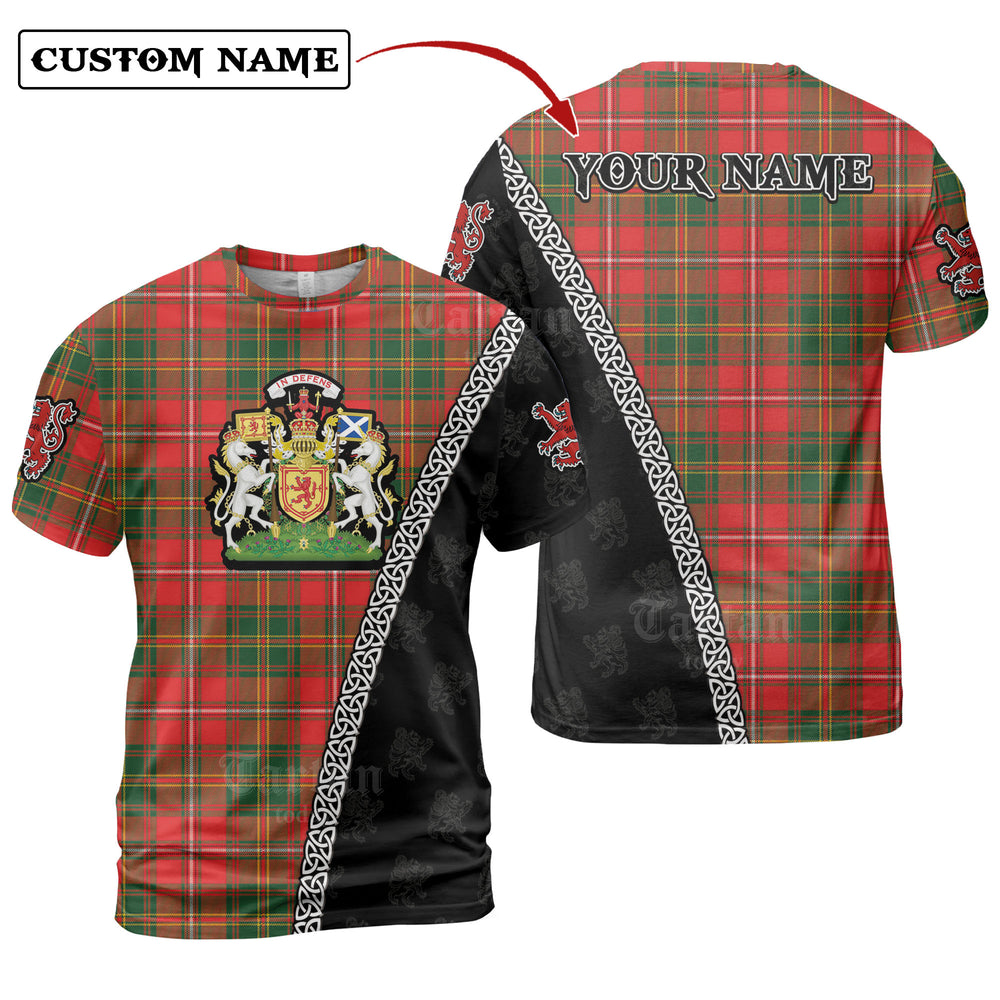 Hay Modern Tartan Shirt with Scotland Coat of Arms & Custom Name MS61