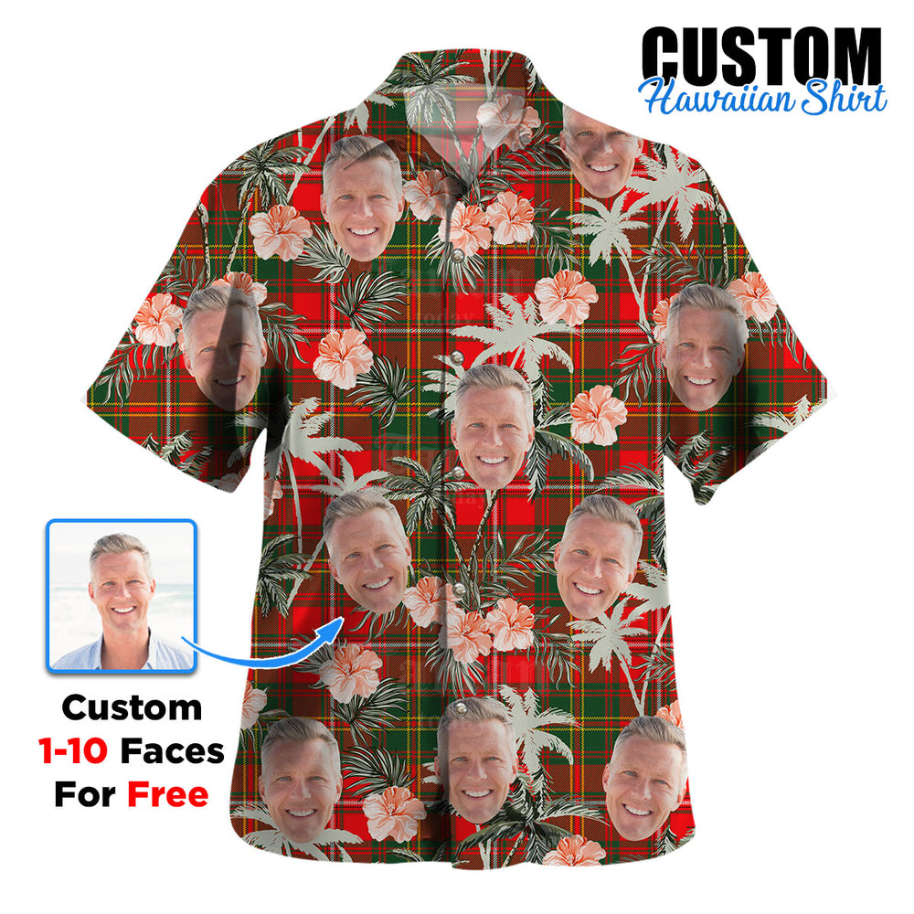 Clan Hay Modern Tartan Custom Face Hawaiian Shirt – Unisex Gift for Family Members, Summer Party XL14 Hay Modern Tartan Tartan Hawaii Shirt