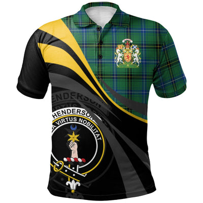 Clan Henderson Ancient Tartan Polo Shirt - Royal Coat Of Arms Style