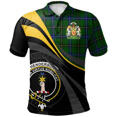 Clan Henderson Modern Tartan Polo Shirt - Royal Coat Of Arms Style