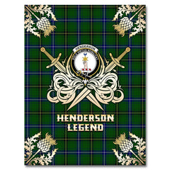 Clan Henderson Modern Tartan Gold Courage Symbol Blanket YN83 Clan Henderson Tartan Today
